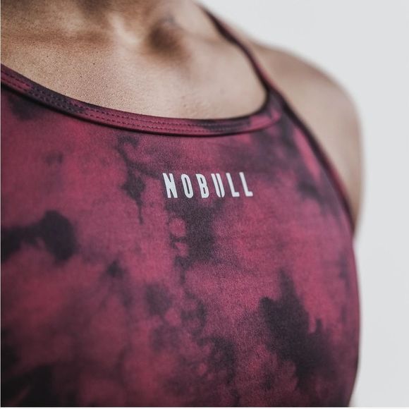 NOBULL Other - EUC No Bull red black tie dye high neck sports bra small s
